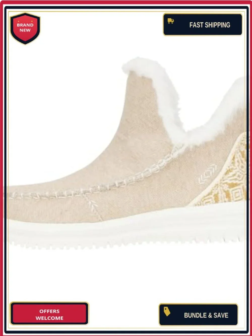 HEYDUDE Women's Camden Brushed Cozy Slip-On Boots Water Resistant Canvas